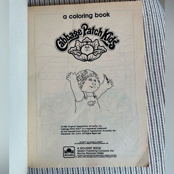Retro Cabbage Patch Kids Coloring Book Circa 1986 - Picture 5 of 10